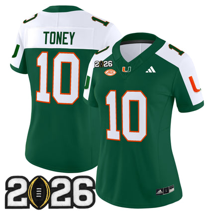 Women's Miami Hurricanes 2026 CFP Final Patch Vapor Limited Jersey - All Stitched