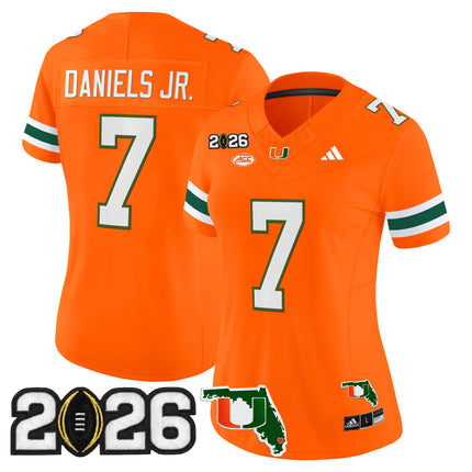 Women's Miami Hurricanes 2026 CFP Final & Florida Patch Vapor Limited Jersey - All Stitched