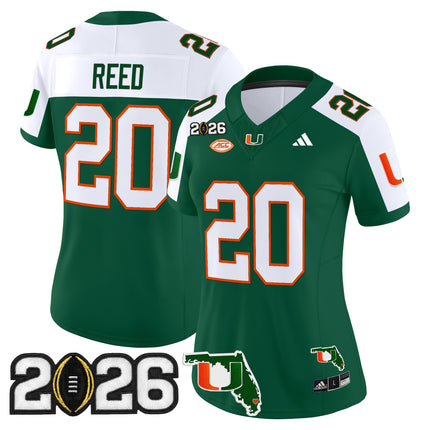 Women's Miami Hurricanes 2026 CFP Final & Florida Patch Vapor Limited Jersey - All Stitched