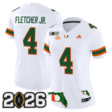 Women's Miami Hurricanes 2026 CFP Final & Florida Patch Vapor Limited Jersey - All Stitched