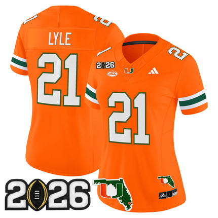 Women's Miami Hurricanes 2026 CFP Final & Florida Patch Vapor Limited Jersey - All Stitched