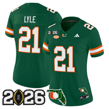 Women's Miami Hurricanes 2026 CFP Final & Florida Patch Vapor Limited Jersey - All Stitched