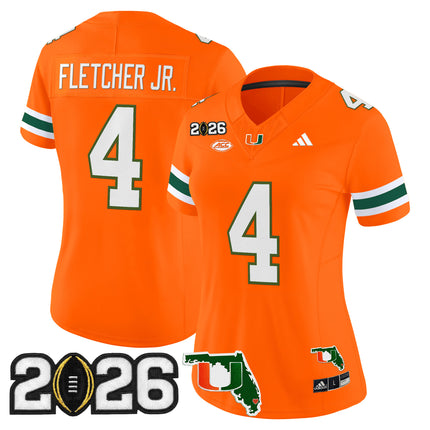 Women's Miami Hurricanes 2026 CFP Final & Florida Patch Vapor Limited Jersey - All Stitched