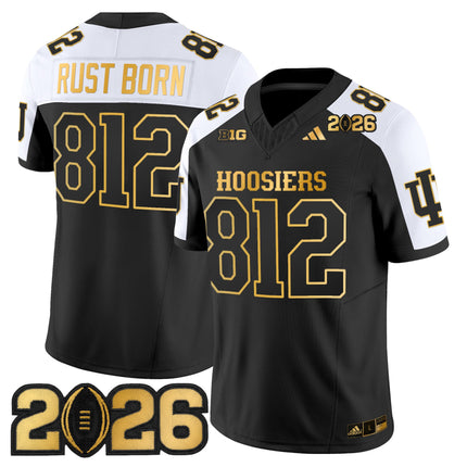 Men's Indiana Hoosiers 2026 CFP Final Patch Gold Vapor Limited Jersey - All Stitched
