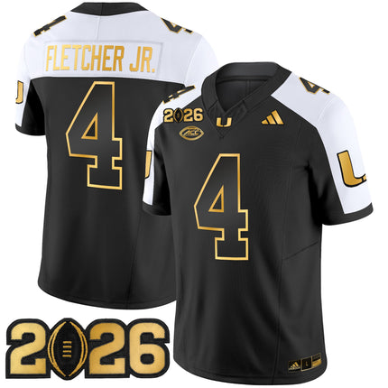 Men's Miami Hurricanes 2026 CFP Final Patch Gold Vapor Limited Jersey - All Stitched