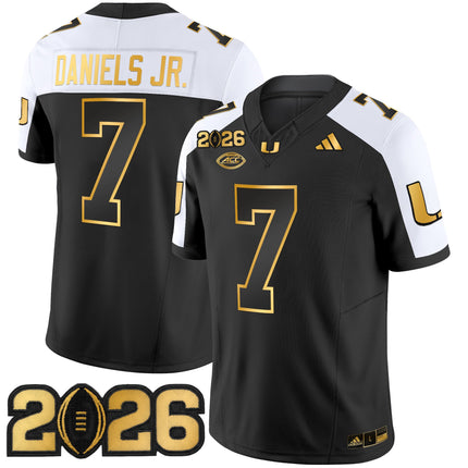 Men's Miami Hurricanes 2026 CFP Final Patch Gold Vapor Limited Jersey - All Stitched