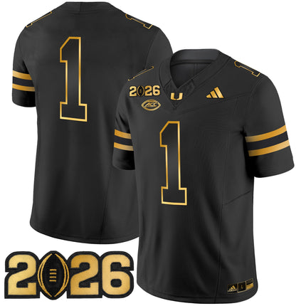 Men's Miami Hurricanes 2026 CFP Final Patch Gold Vapor Limited Jersey - All Stitched