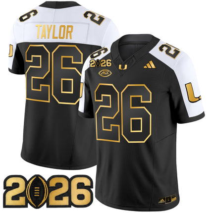 Men's Miami Hurricanes 2026 CFP Final Patch Gold Vapor Limited Jersey - All Stitched