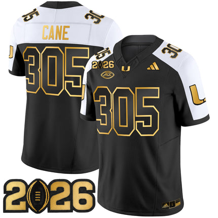 Men's Miami Hurricanes 2026 CFP Final Patch Gold Vapor Limited Jersey - All Stitched