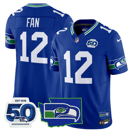 Men's Seattle Seahawks 50th Anniversary Patch Vapor Limited Jersey - All Stitched