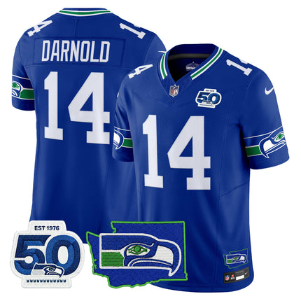 Men's Seattle Seahawks 50th Anniversary Patch Vapor Limited Jersey - All Stitched