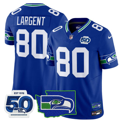 Men's Seattle Seahawks 50th Anniversary Patch Vapor Limited Jersey - All Stitched