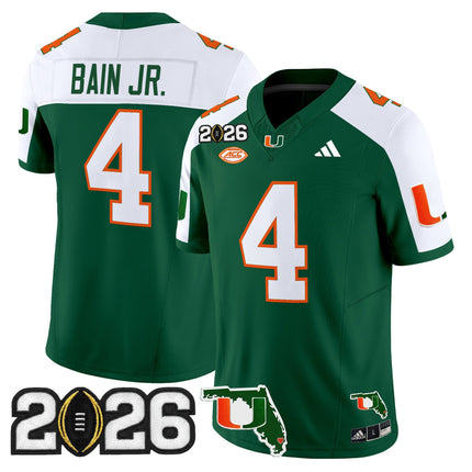 Men's Miami Hurricanes 2026 CFP Final & Florida Patch Vapor Limited Jersey - All Stitched