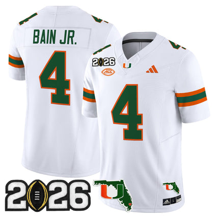 Men's Miami Hurricanes 2026 CFP Final & Florida Patch Vapor Limited Jersey - All Stitched