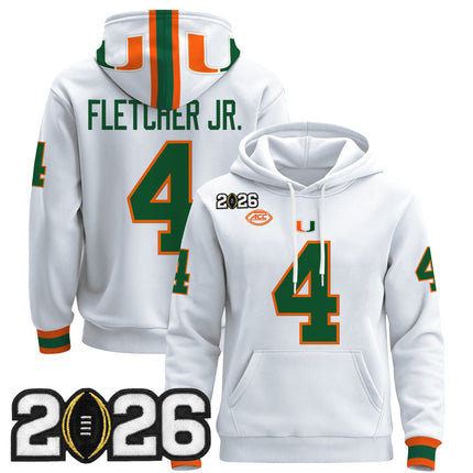 Men's Miami Hurricanes 2026 CFP Final Patch Premium Pullover Hoodie - All Stitched