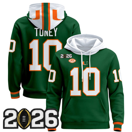 Men's Miami Hurricanes 2026 CFP Final Patch Premium Pullover Hoodie - All Stitched