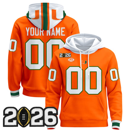 Miami Hurricanes 2026 CFP Final Patch Premium Custom Pullover Hoodie - All Stitched