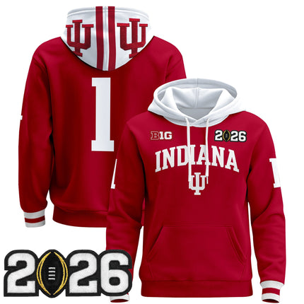 Men's Indiana Hoosiers 2026 CFP Final Patch Premium Pullover Hoodie - All Stitched
