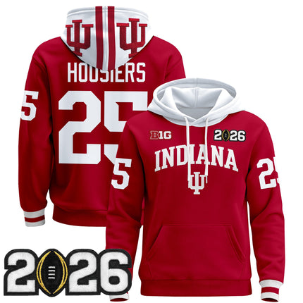 Men's Indiana Hoosiers 2026 CFP Final Patch Premium Pullover Hoodie - All Stitched