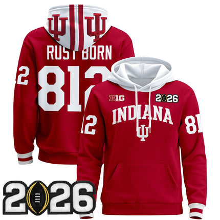 Men's Indiana Hoosiers 2026 CFP Final Patch Premium Pullover Hoodie - All Stitched