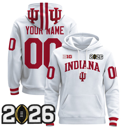 Indiana Hoosiers 2026 CFP Final Patch Premium Custom Pullover Hoodie - All Stitched