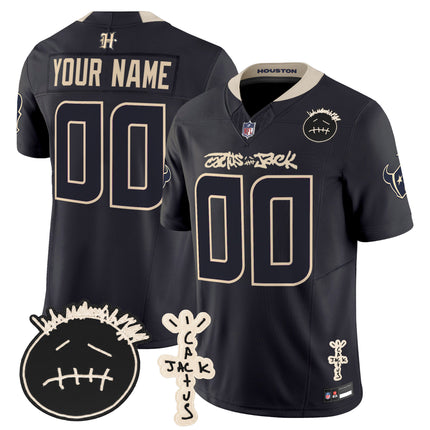 Houston Texans x Cactus Jack Vapor Limited Custom Jersey V2 - All Stitched