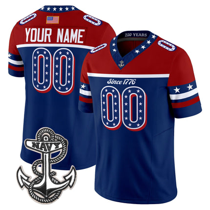 Navy Midshipmen America 250th Vapor Limited Custom Jersey - Stitched