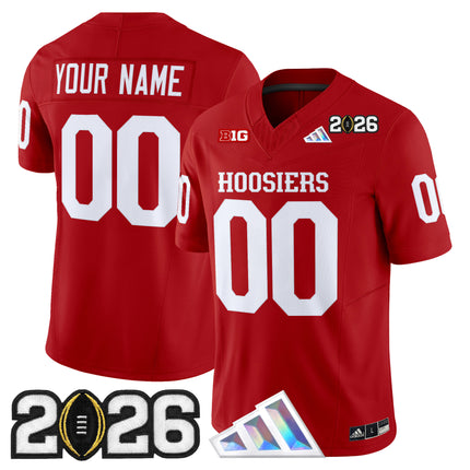 Indiana Hoosiers 2026 CFP Final Patch Vapor Limited Custom Jersey V4 - All Stitched