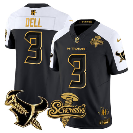 Men's Houston Texans DJ Screw Gold Vapor Limited Jersey - All Stitched