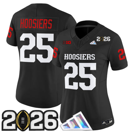 Women's Indiana Hoosiers 2026 CFP Final Patch Vapor Limited Jersey V4 - All Stitched
