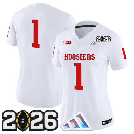Women's Indiana Hoosiers 2026 CFP Final Patch Vapor Limited Jersey V4 - All Stitched