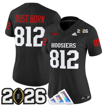 Women's Indiana Hoosiers 2026 CFP Final Patch Vapor Limited Jersey V4 - All Stitched