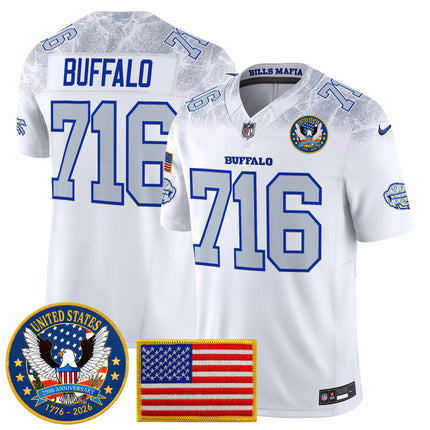 Men's Buffalo Bills "United States 250th Anniversary Patch" Vapor Limited Jersey - All Stitched