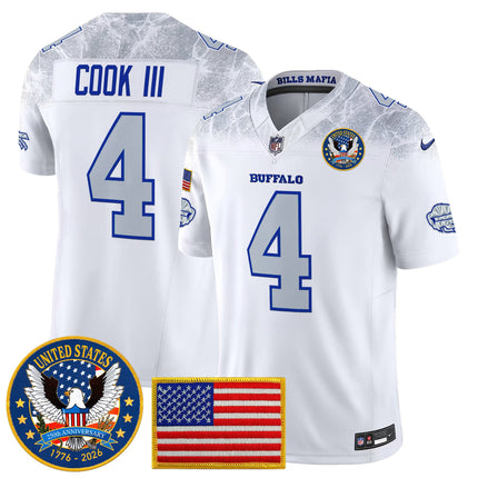 Men's Buffalo Bills "United States 250th Anniversary Patch" Vapor Limited Jersey - All Stitched
