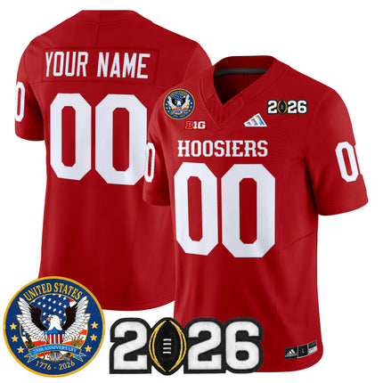 Indiana Hoosiers "United States 250th Anniversary Patch" Vapor Limited Custom Jersey - All Stitched