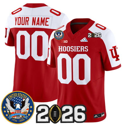 Indiana Hoosiers "United States 250th Anniversary Patch" Vapor Limited Custom Jersey - All Stitched
