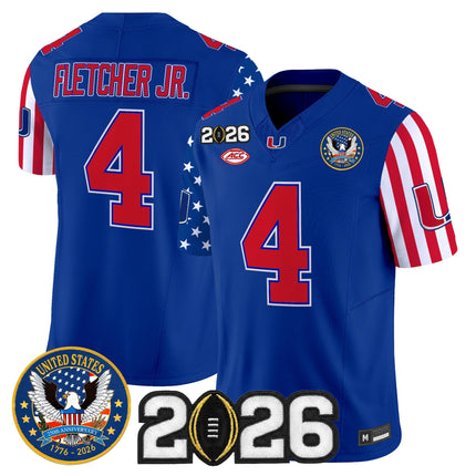 Men's Miami Hurricanes "America250 Edition" Vapor Limited Jersey - 2026 CFP Final Patch - All Stitched