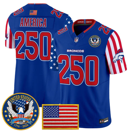 Men's Denver Broncos "America250 Edition" Vapor Limited Jersey V2 - All Stitched