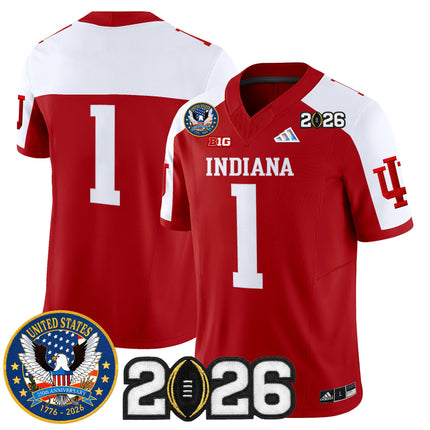 Men's Indiana Hoosiers "United States 250th Anniversary Patch" Vapor Limited Jersey V2 - All Stitched