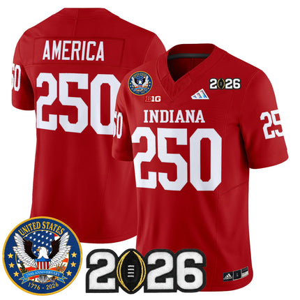 Men's Indiana Hoosiers "United States 250th Anniversary Patch" Vapor Limited Jersey V2 - All Stitched