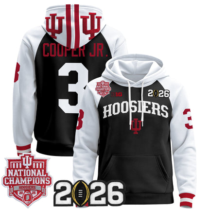 Men's Indiana Hoosiers 2025 National Champions & 2026 CFP Final Patch Premium Pullover Hoodie - All Stitched