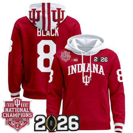 Men's Indiana Hoosiers 2025 National Champions & 2026 CFP Final Patch Premium Pullover Hoodie - All Stitched
