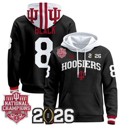 Men's Indiana Hoosiers 2025 National Champions & 2026 CFP Final Patch Premium Pullover Hoodie - All Stitched