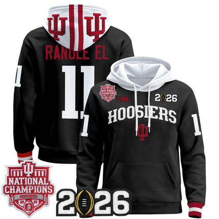 Men's Indiana Hoosiers 2025 National Champions & 2026 CFP Final Patch Premium Pullover Hoodie - All Stitched