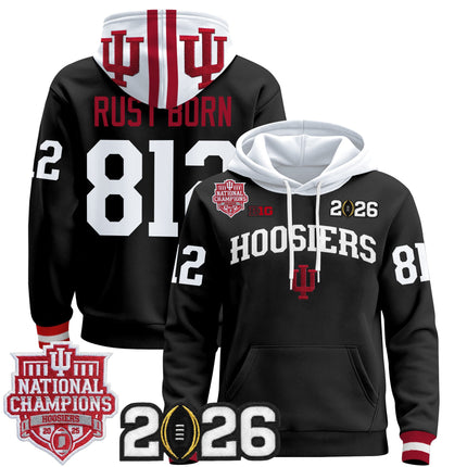 Men's Indiana Hoosiers 2025 National Champions & 2026 CFP Final Patch Premium Pullover Hoodie - All Stitched