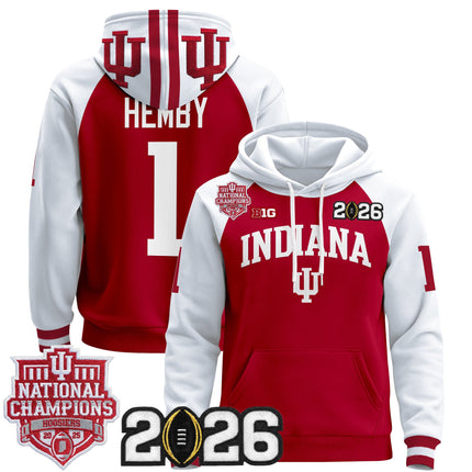 Men's Indiana Hoosiers 2025 National Champions & 2026 CFP Final Patch Premium Pullover Hoodie - All Stitched