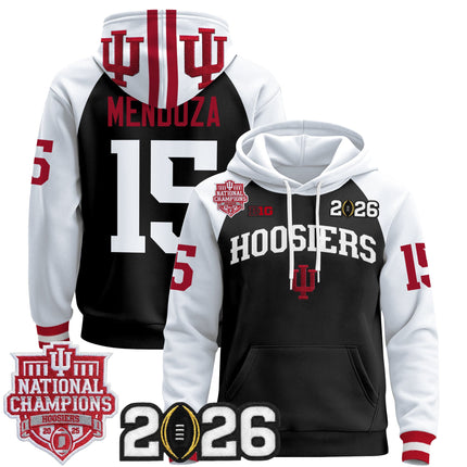 Men's Indiana Hoosiers 2025 National Champions & 2026 CFP Final Patch Premium Pullover Hoodie - All Stitched