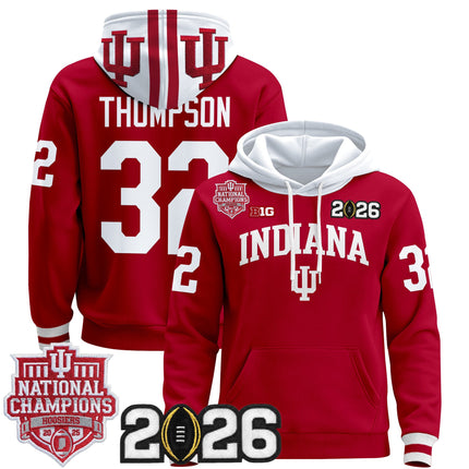 Men's Indiana Hoosiers 2025 National Champions & 2026 CFP Final Patch Premium Pullover Hoodie - All Stitched