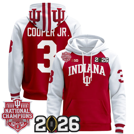 Men's Indiana Hoosiers 2025 National Champions & 2026 CFP Final Patch Premium Pullover Hoodie - All Stitched