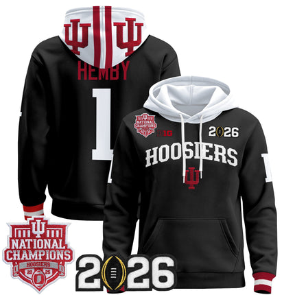 Men's Indiana Hoosiers 2025 National Champions & 2026 CFP Final Patch Premium Pullover Hoodie - All Stitched